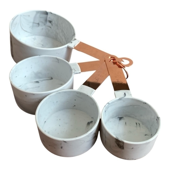 New Measuring Cups & Spoons Cooking Baking Copper Handle Kitchen Cup & Spoon Set - Picture 2 of 10